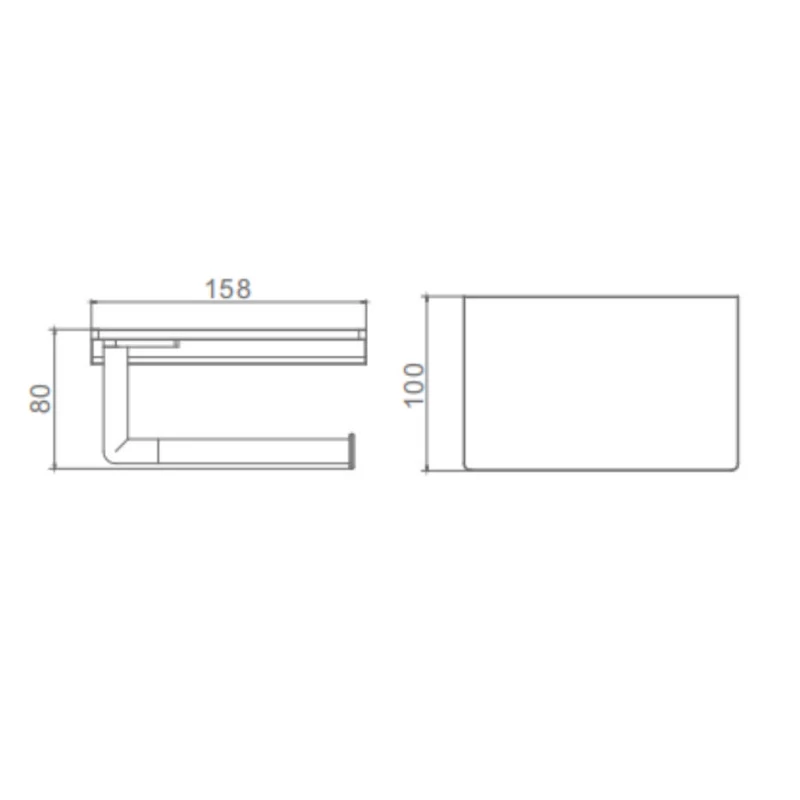 Держатель для туалетной бумаги Raglo с полкой, хром (R320.03) - фото 2