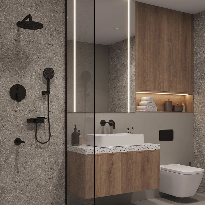 Встраиваемый смеситель для умывальника, черный матовый, Dale, Milardo, DALBL00M65 - фото 3