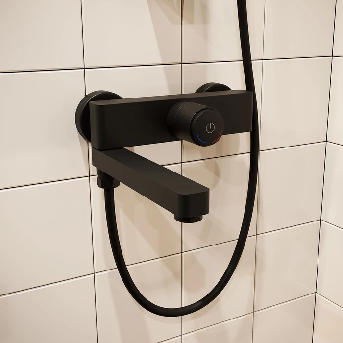 Смеситель IDDIS для ванны с управлением Push Control черный матовый Slide (SLIBLBTi02WA) - фото 4