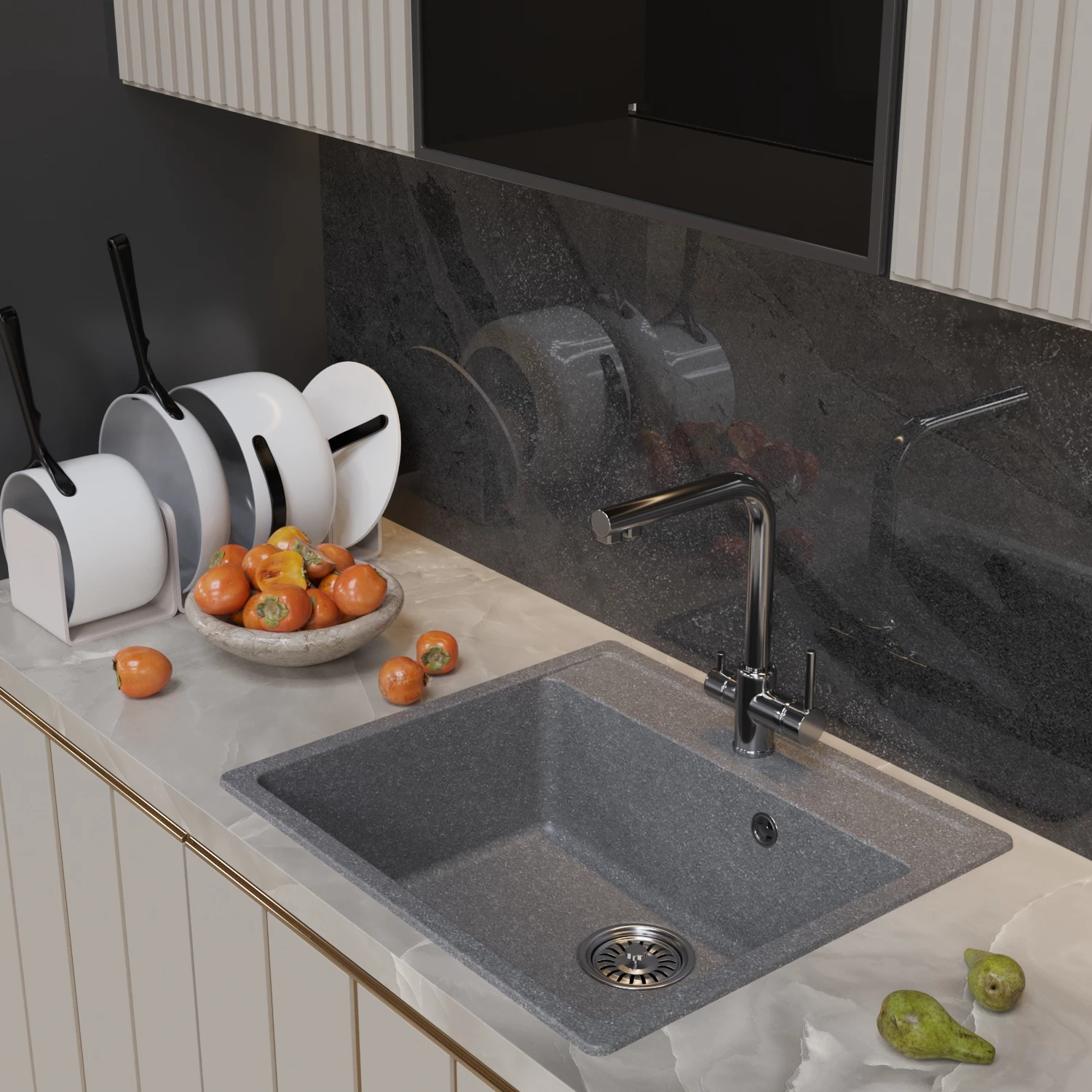 Мойка MIXLINE ML-GM15 графит 560*500*180мм (551920) Мойка MIXLINE ML-GM15 графит 560*500*180мм (551920) - фото 4