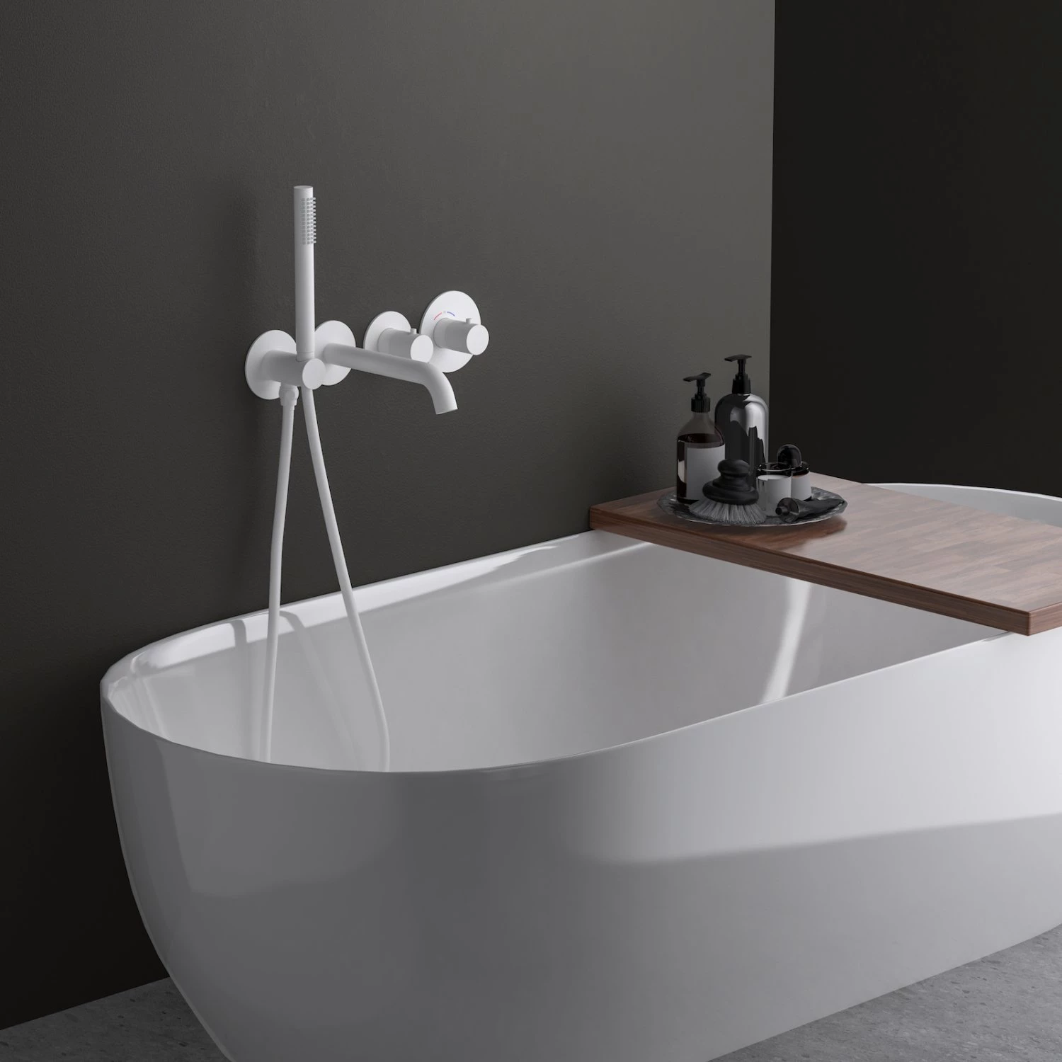 Смеситель встроенный для ванны с душем с термостатом Timo Saona белый матовый (2324/16YSM) - фото 2