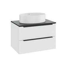 Тумба Runo Орлеан 60 белый матовый/чёрный подвесная под накладной умывальник (00-00004649)