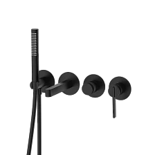 Смеситель для ванны настенный 4 отверстия DQ Bonn черный (DA1704805)