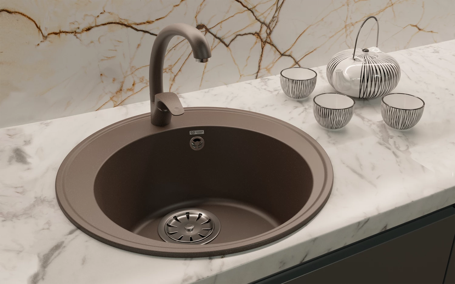 Мойка ULGRAN Quartz уголь (Nora 485-07) - фото 2