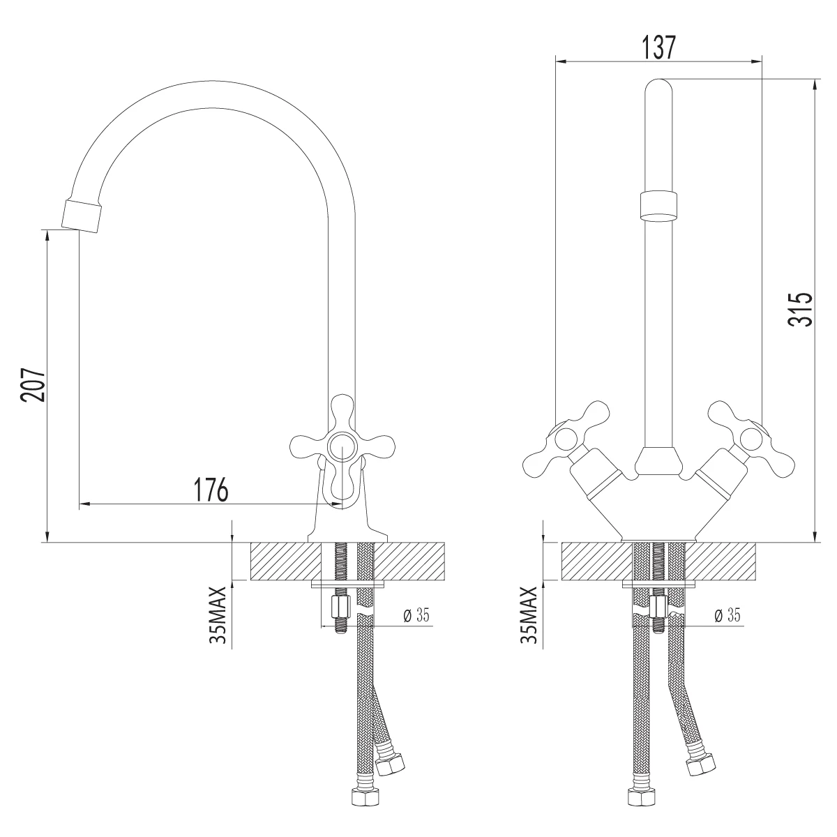 Смеситель для кухонной мойки Lemark Standard (LM2105C) Смеситель для кухонной мойки Lemark Standard (LM2105C) - фото 2