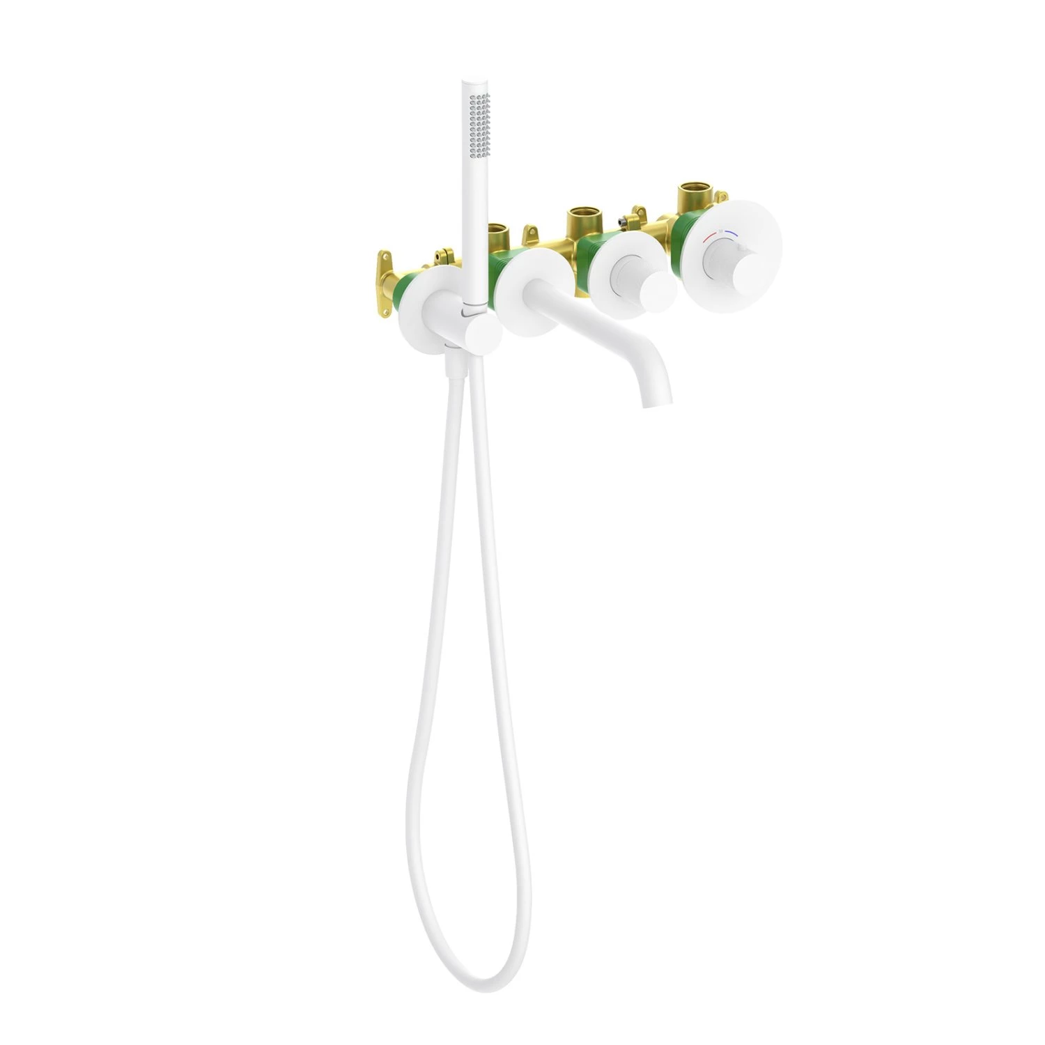 Смеситель встроенный для ванны с душем с термостатом Timo Saona белый матовый (2324/16YSM) - фото 1