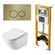 Комплект DQ унитаз DT1476516, инсталляция DI8050127, клавиша смыва DB1529007 (DS1471605)