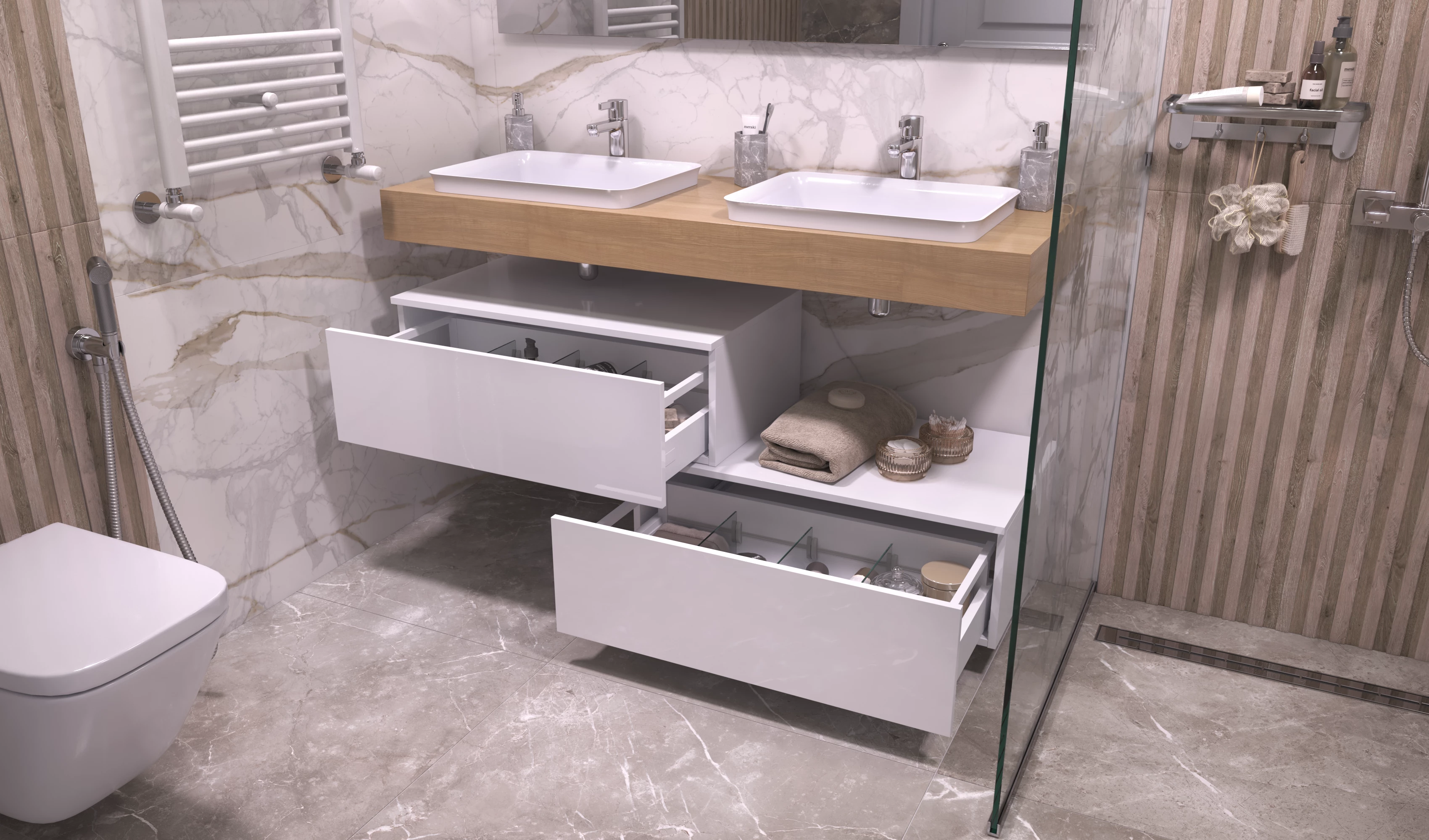 Тумба подвесная Velvex Unit 80, выс. 27, выдв. ящик, белый матовый (tp.UNI.80.1Y белый матовый) Тумба подвесная Velvex Unit 80, выс. 27, выдв. ящик, белый матовый (tp.UNI.80.1Y белый матовый) - фото 4