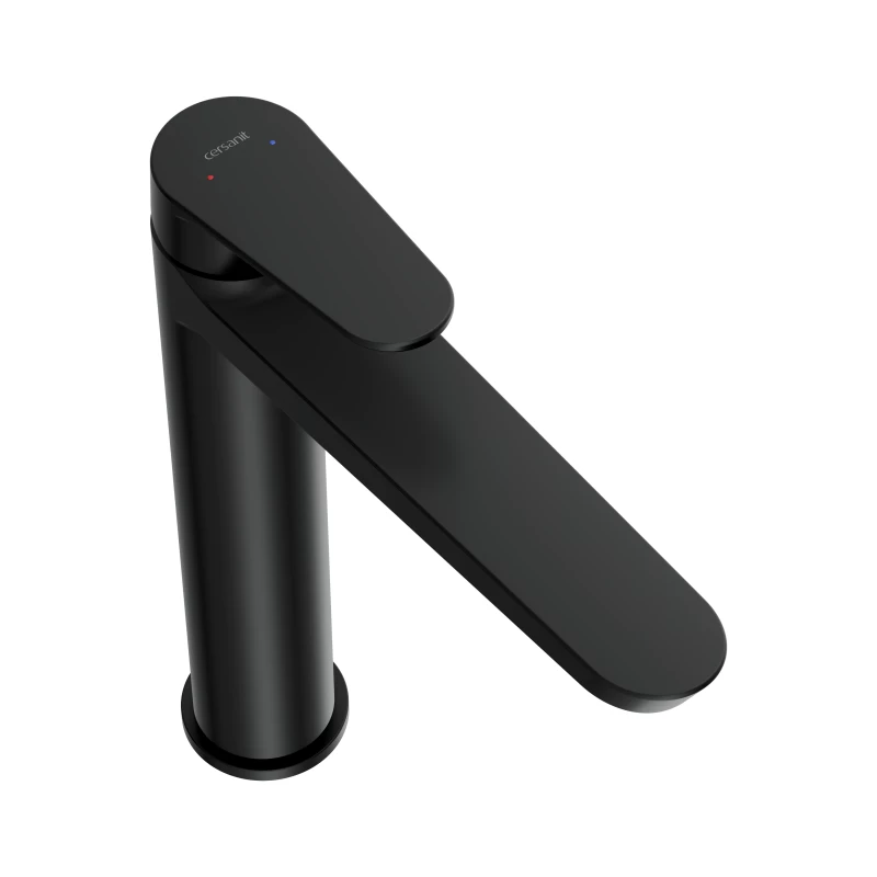 Смеситель для раковины CERSANIT LARA высокий однорычажный черный (68154) - фото 2