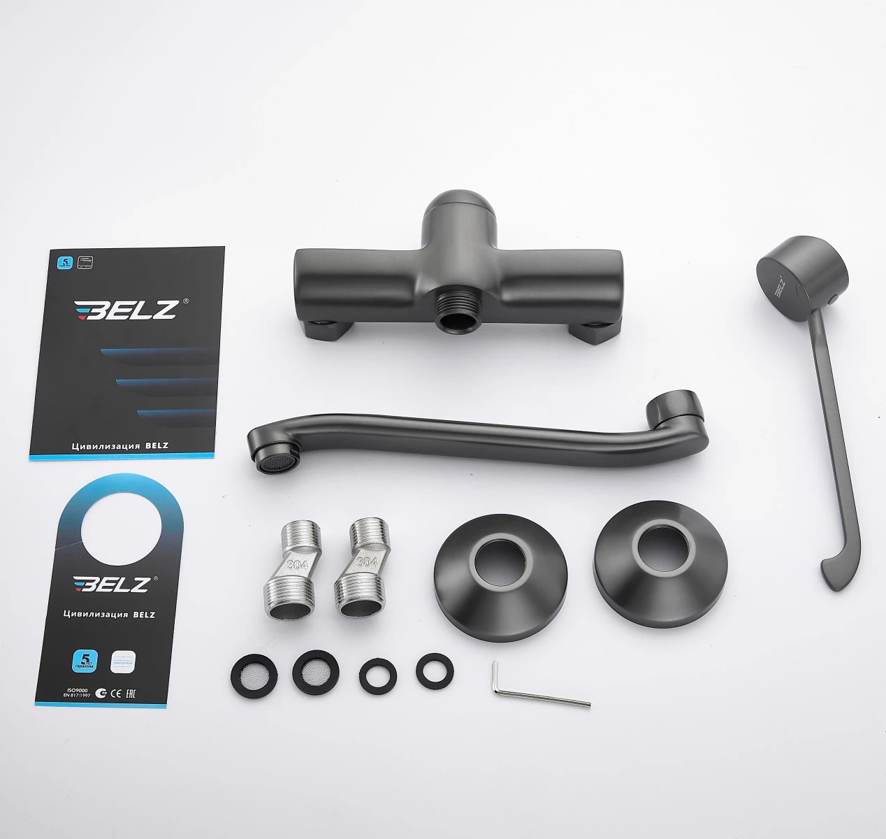 Смеситель для кухни BELZ оружейная сталь (B79019-3) - фото 16