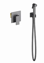 Смеситель встроенный с гигиеническим душем Timo Selene черный (2089/03SM)