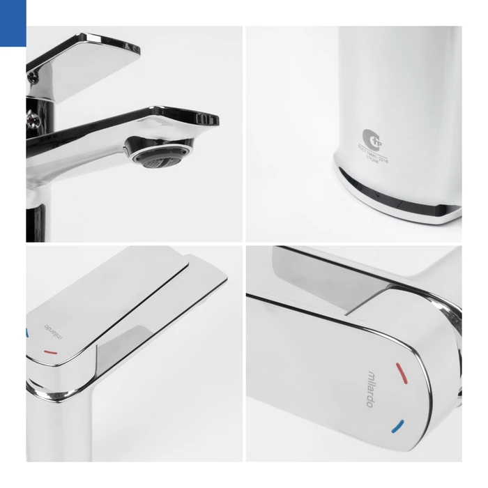 Смеситель для умывальника, хром глянцевый, Poli, Milardo (POLSB00M01) - фото 4