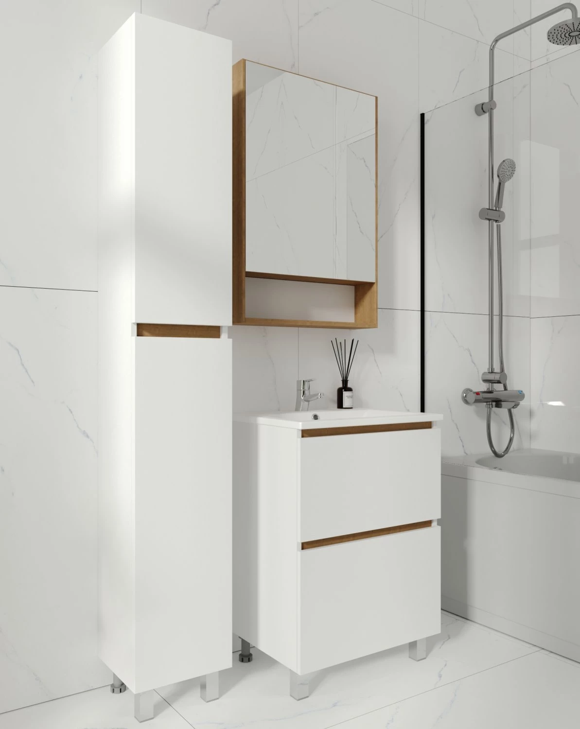 Зеркальный Шкаф VIANT  "Мальта" 60 правый/левый без света   134х600х850 (VMAL60-ZSH) - фото 2