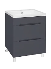 Тумба Runo Парма 60 2 ящика графит под умывальник УТ000001837 (Omega 60) (00-00001454)