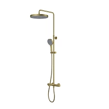Душевая система IDDIS Duna с тропическим душем, изливом и термостатом, матовое золото (DUNMGSTi06)
