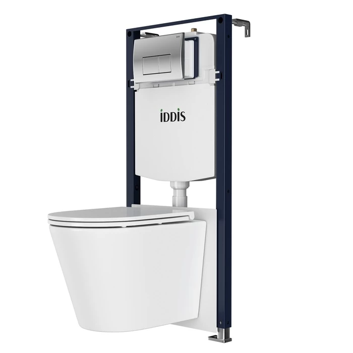 Комплект 3в1: подвесной унитаз, инсталляция и клавиша смыва хром IDDIS Calipso Q (CAQPO1GCi73)