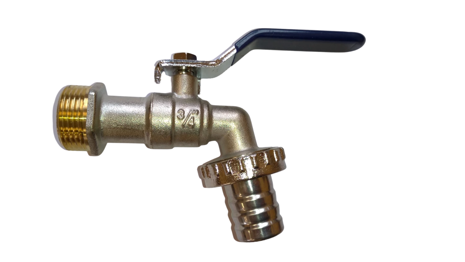 Кран шаровой со штуцером 3/4" VN-BN34  водоразборный никилированный ручка