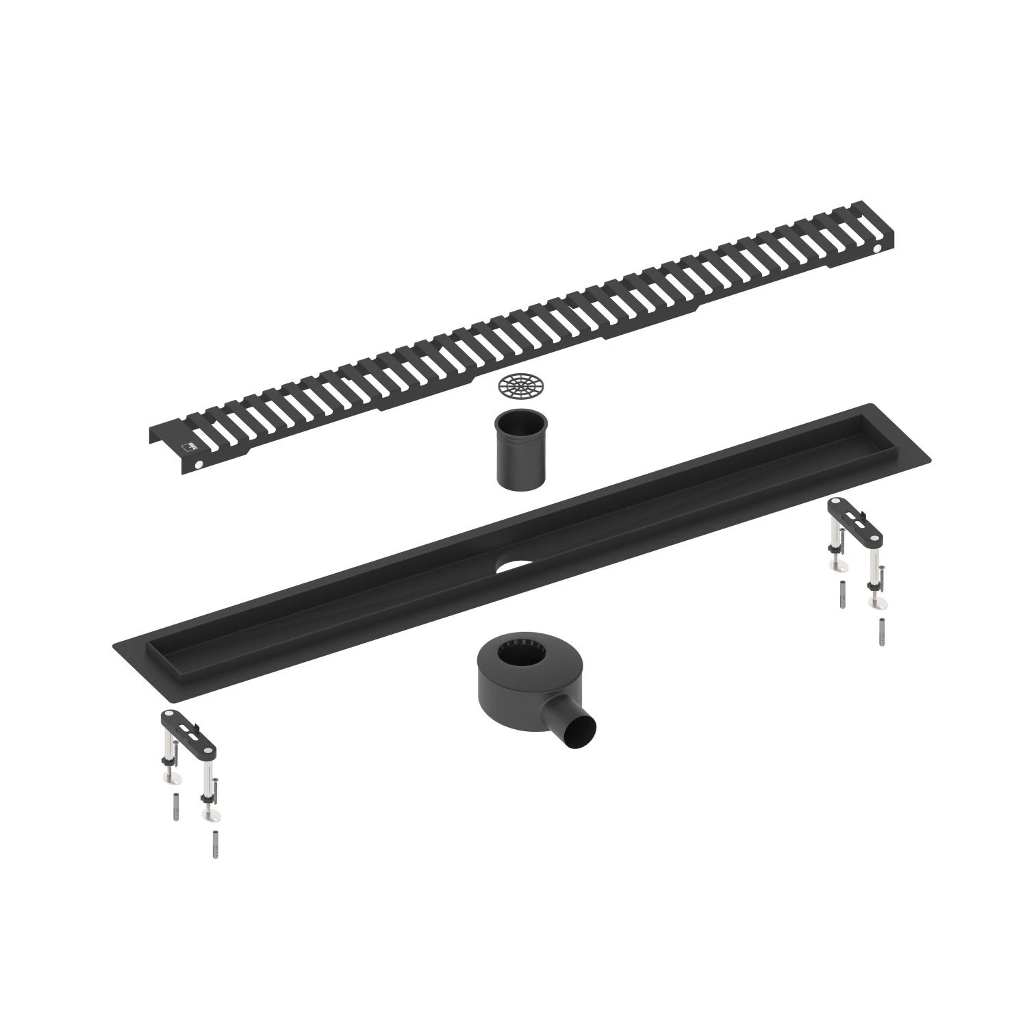 Душевой лоток TIMO Drain System 600 с вставкой "lines", Чёрный (DS230106/03) - фото 1