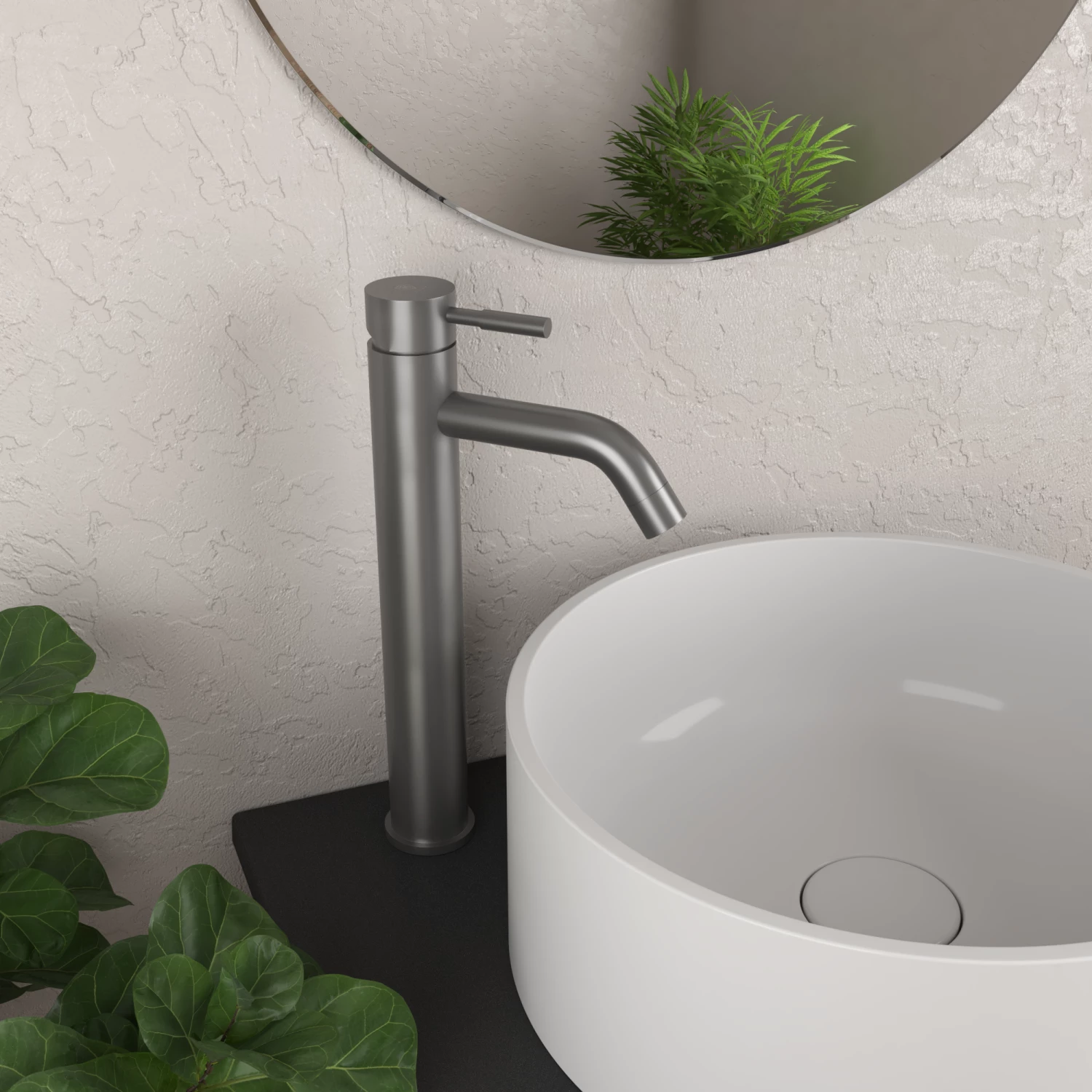 Смеситель для умывальника высокий RUSH Мелос (Melos) (SUS1101-12Grey) - фото 2