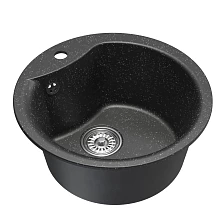 Мойкa MIXLINE ML-GM12 круглая  черная (308) 480мм (глуб. чаши 210) NEW (551833)