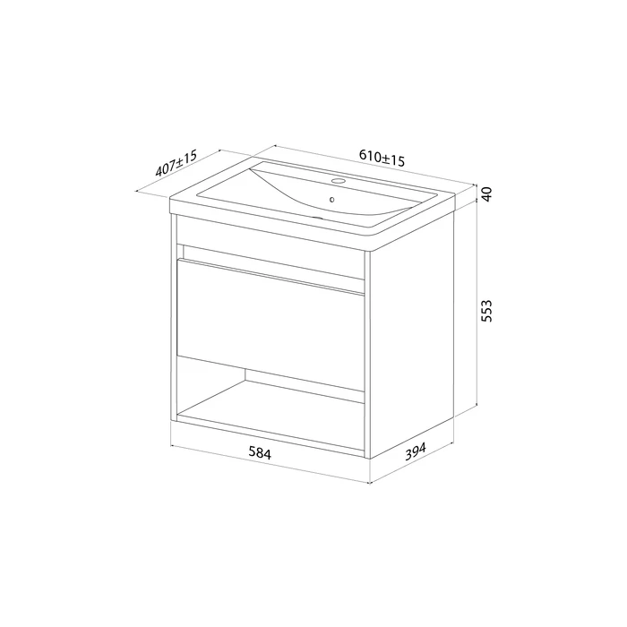 Тумба с умывальником IDDIS Zodiac X подвесная, с нишей, 60 см, белый, подходит умыв. 4076000i28 (ZDX60WNi95K) - фото 6