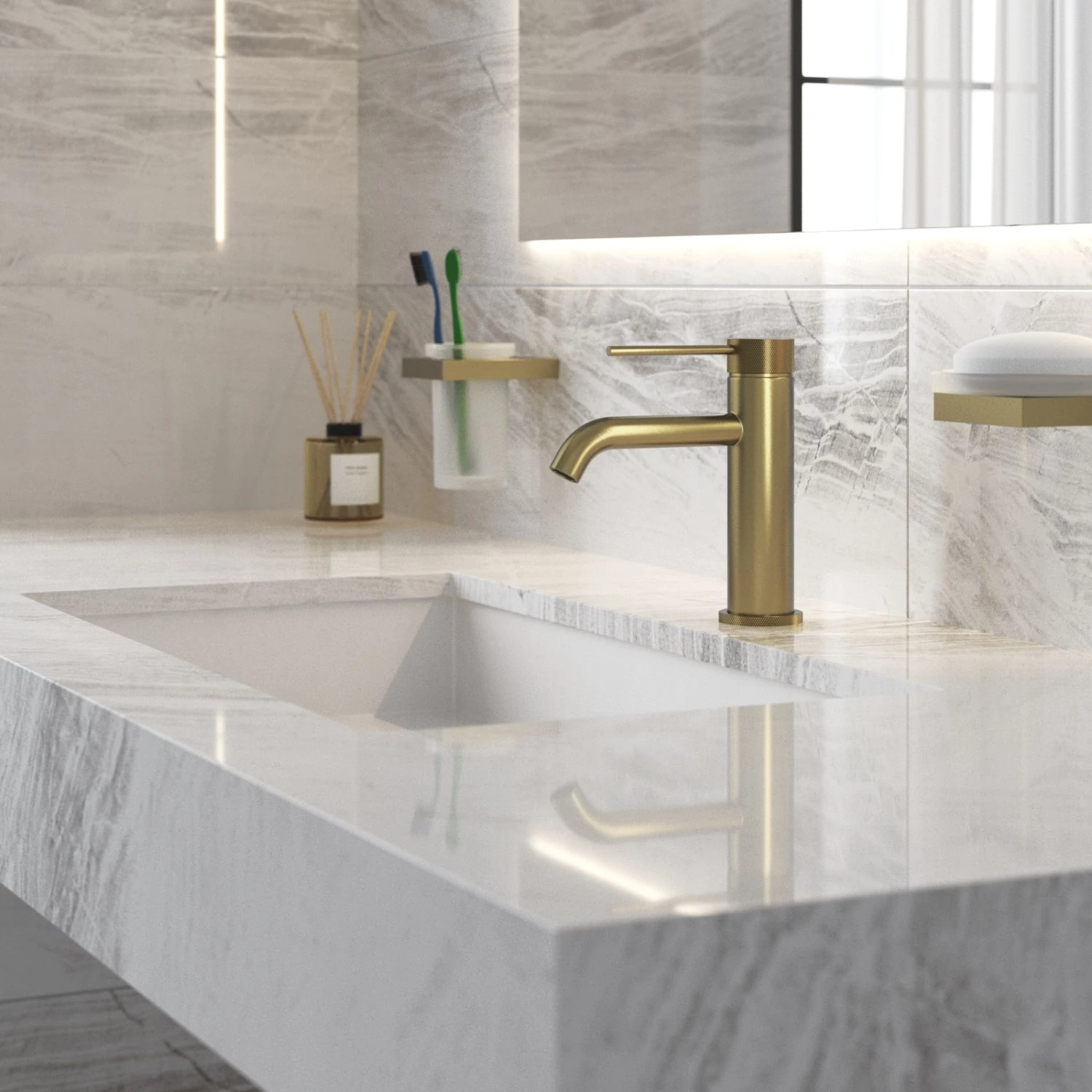 Смеситель для раковины Timo Saona золото шлифованное (2461/20F) - фото 2