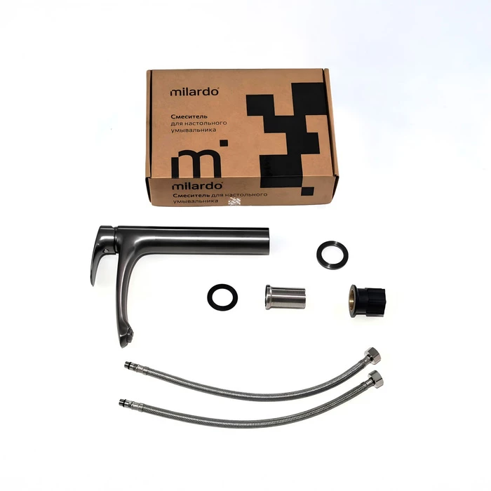 Смеситель для настольного  умывальника, графит, Rora, Milardo, RORGM01M01 - фото 5