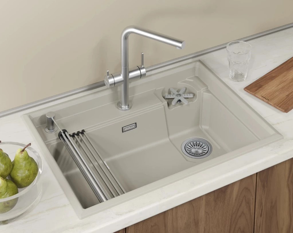 Кухонная мойка GRANULA KITCHEN SPACE RINZER кварц (7308R, КРЕМАН) - фото 2
