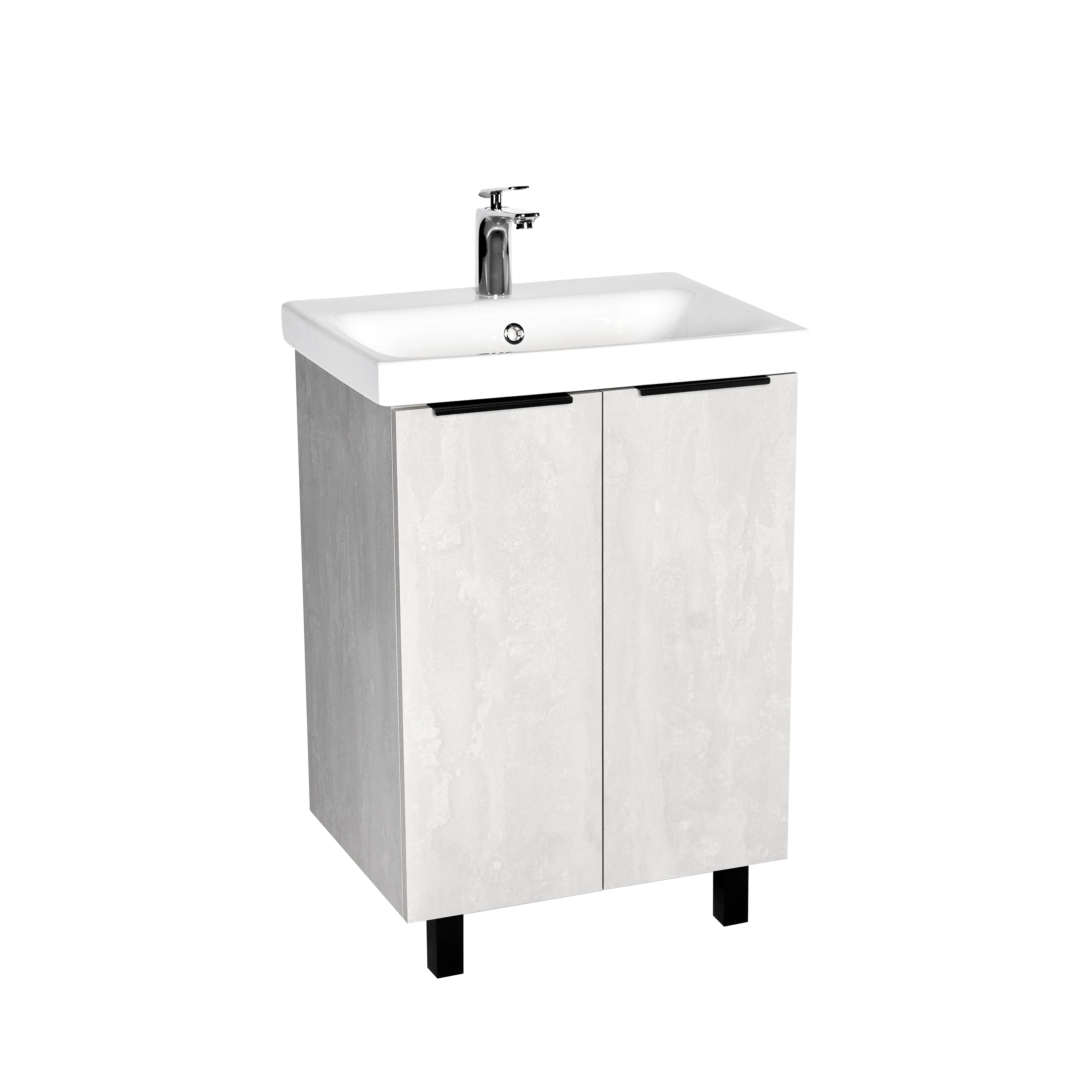 Тумба VIANT "Берлин" MODUO 60 2 ств цемент 444х570х820 (VBER60MDC-T2ST) - фото 1