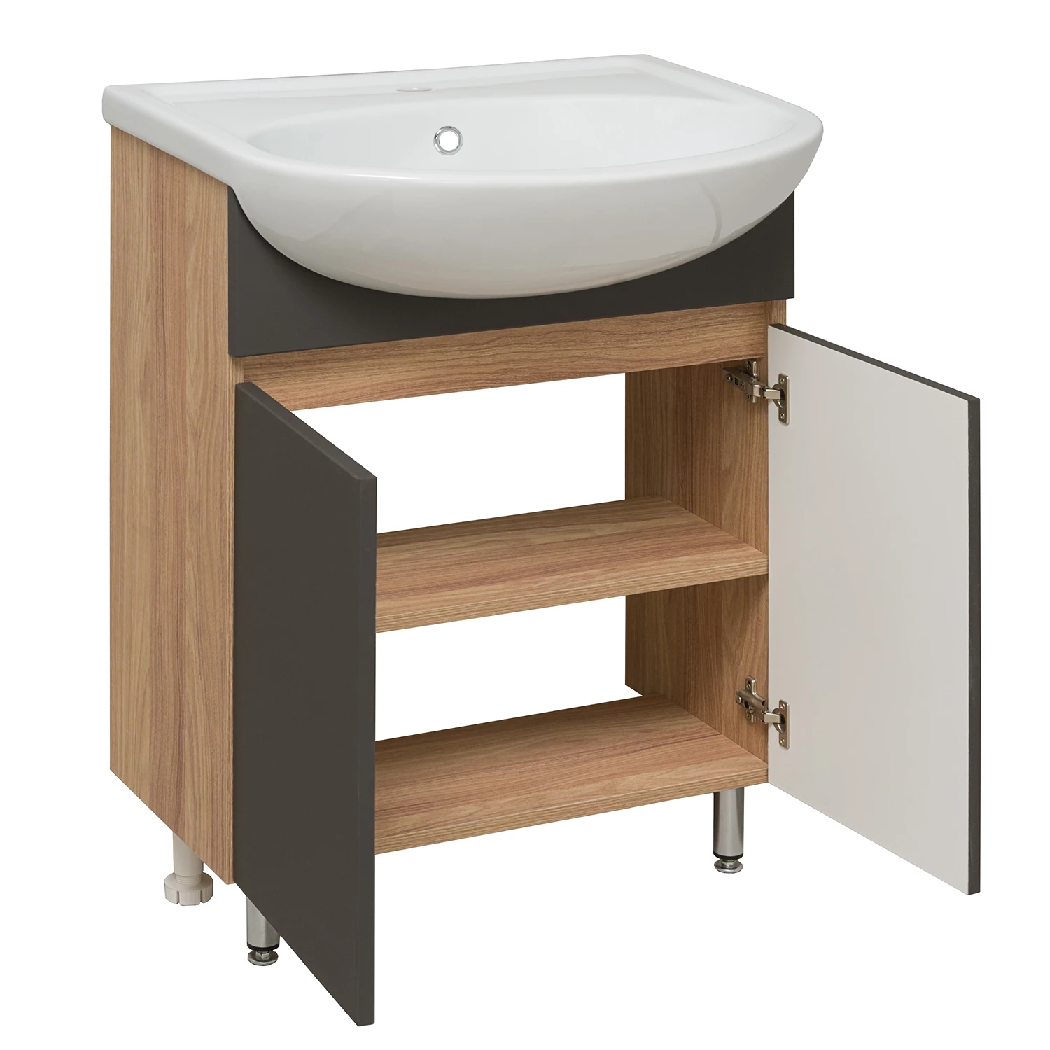 Тумба Runo Лада 60 графит под умывальник 00000000154 (Уют 60) (00-00001165) - фото 2