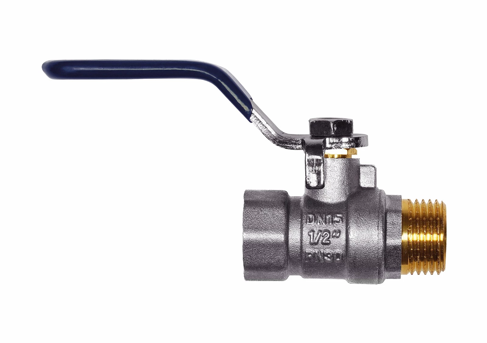 Кран шаровой RM-L Nickel 1/2 ВР-НР муфтовый никелированный ручка Ду15 Ру30 (НК 11Б27п1) Кран шаровой RM-L Nickel 1/2 ВР-НР муфтовый никелированный ручка Ду15 Ру30 (НК 11Б27п1)
