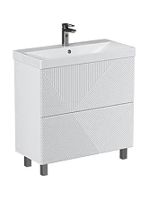 Тумба напольная Velvex Edge 60.2Y (белая) под раковину 9696-60 (tn.EDG.9696.60.2Y белый глянец)