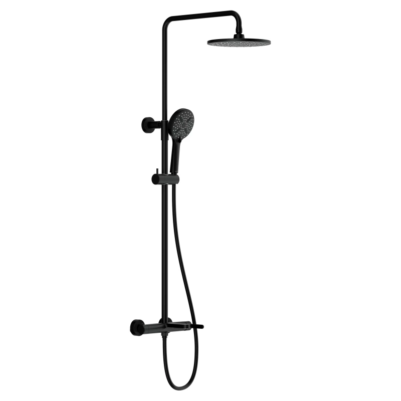 Душевая система CERSANIT OLIVA 3 режима шланг 150 металл круг черный (69002)