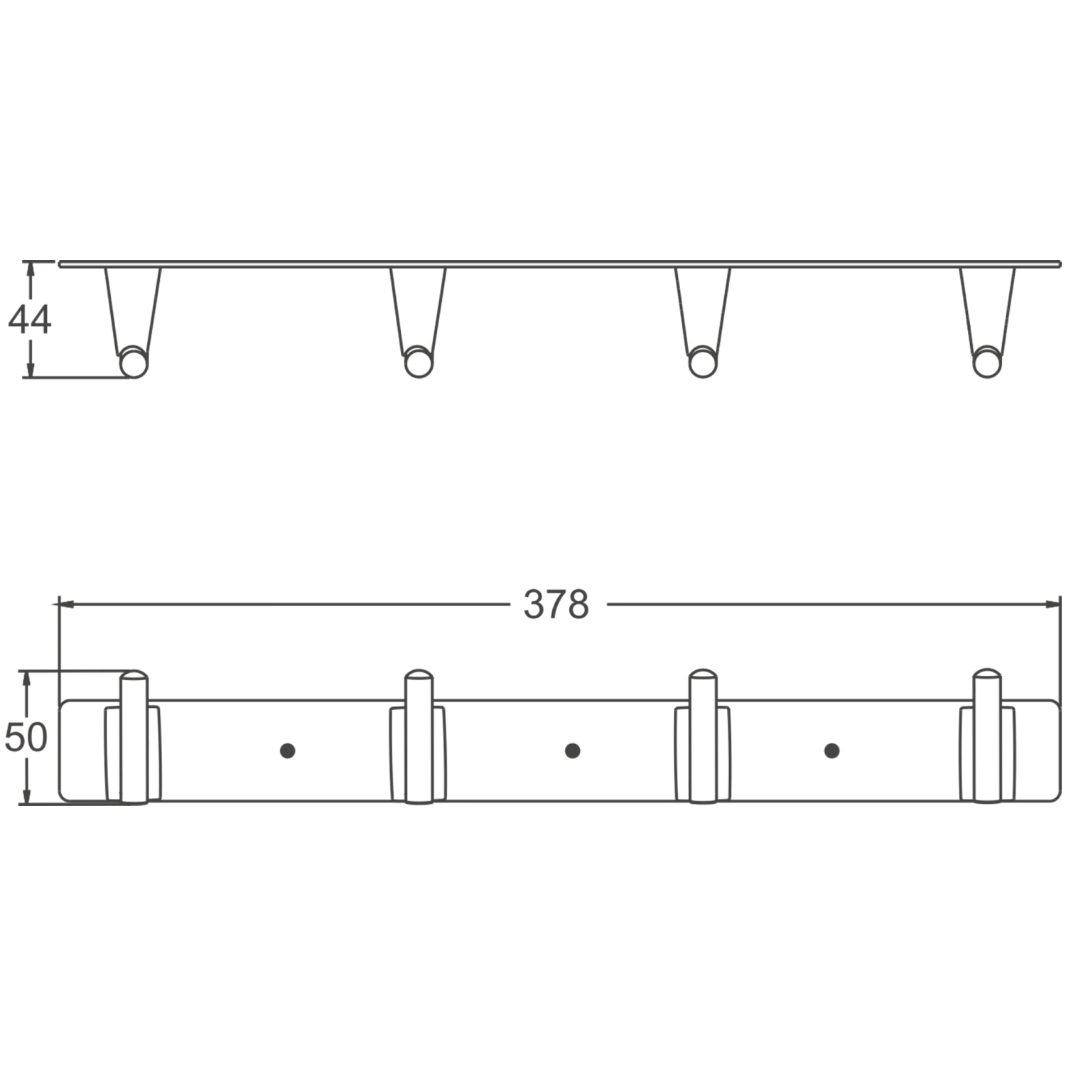 Планка с 4-мя крючками BELZ хром (B91115-4) - фото 2