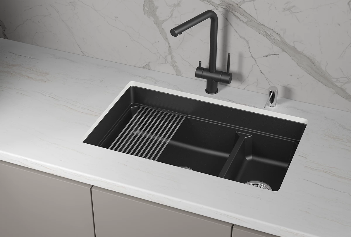 Кухонная мойка GRANULA кварц (7304iU, ШВАРЦ) - фото 3