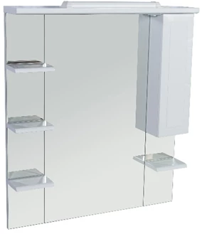 Зеркало RUSH со шкафчиком и полками FIJI 105 Белый глянец (FIM180105W) - фото 1