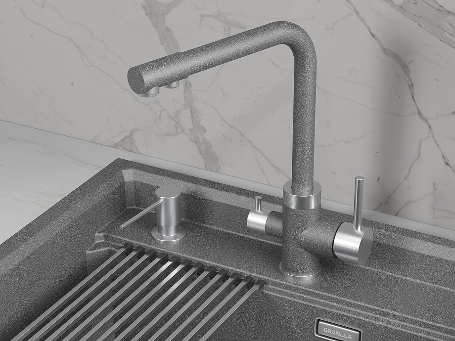 Смеситель для кухни GRANULA (5015, ГРАФИТ) - фото 2