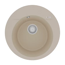 Кухонная мойка Lemark SULA 500 врезная круглая из кварцгранита круглая цвет: Бежевый (9910002)