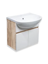 Тумба Runo Лада 50 подвесная крафтовый дуб под умывальник 00000000152 (Уют 50) (00-00001370)