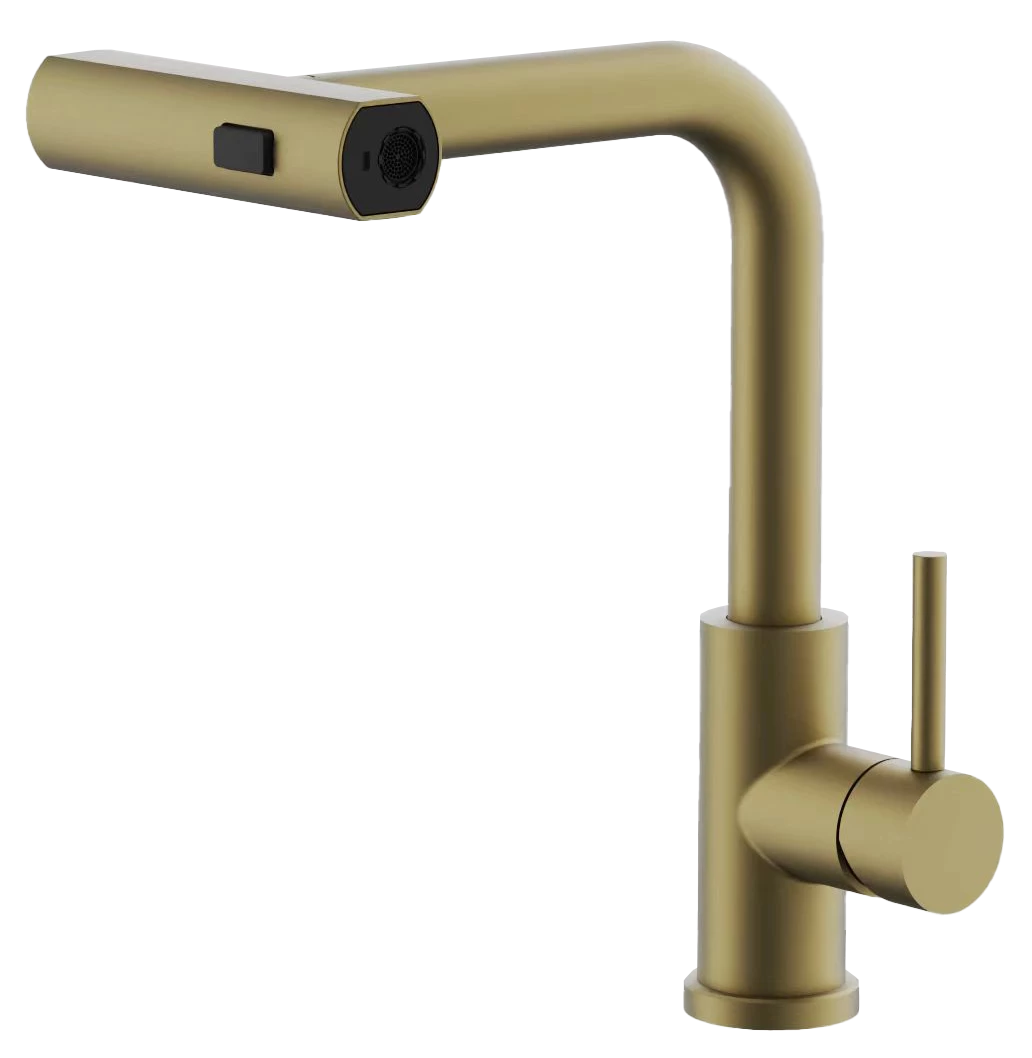 Смеситель для кухни BELZ выдвижной золотой (B74811-5)