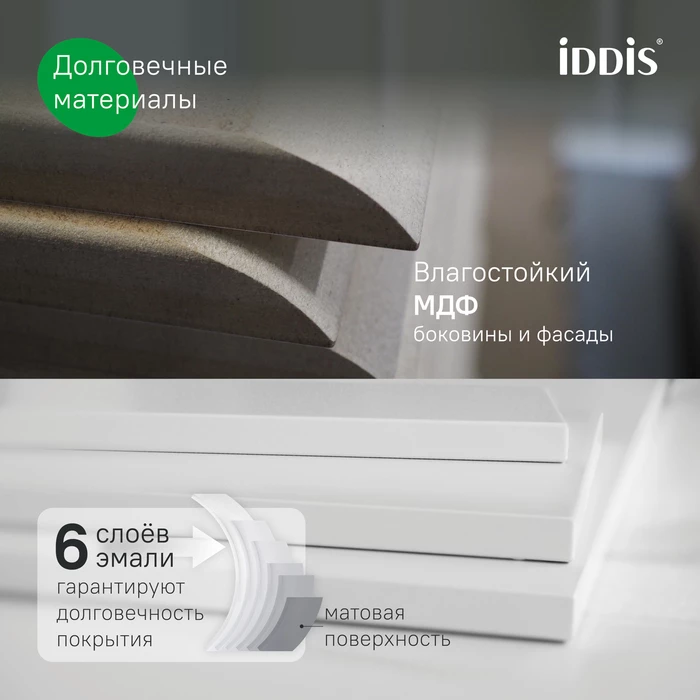 Тумба с умывальником IDDIS Оксфорд Нео (Oxford Neo) подвесная, 80 см, темно-серый (OXN80D0i95K) - фото 4