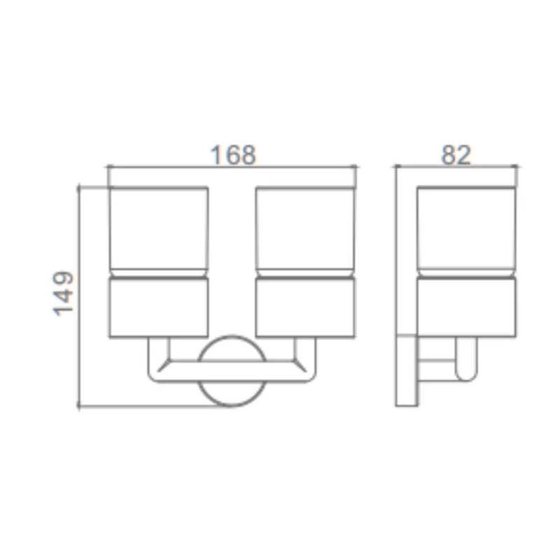 Стакан для зубных щеток с держателем Raglo двойной, хром (R320.08) - фото 2