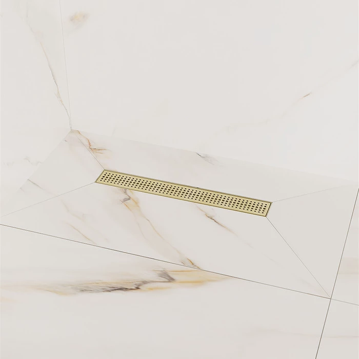 Лоток душевой IDDIS Perfex сифон 360, комбинированный затвор, перфорированная решетка, 500мм, золото (975B5MG20DZ) - фото 2