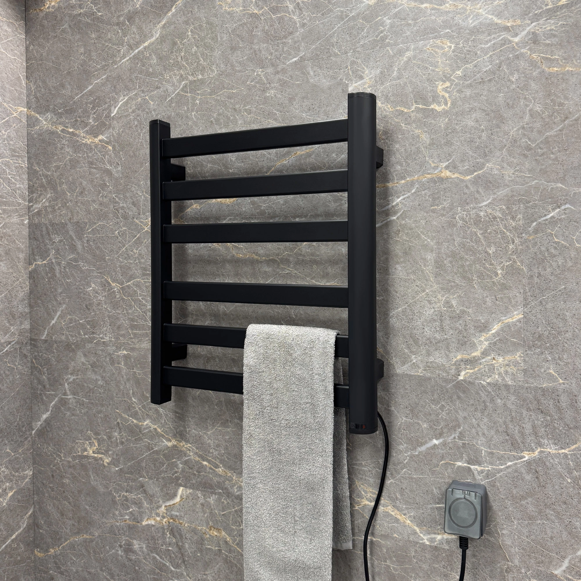 Полотенцесушитель электрический Fixsen BASIC 600х500 черный (FX-7400B) - фото 3