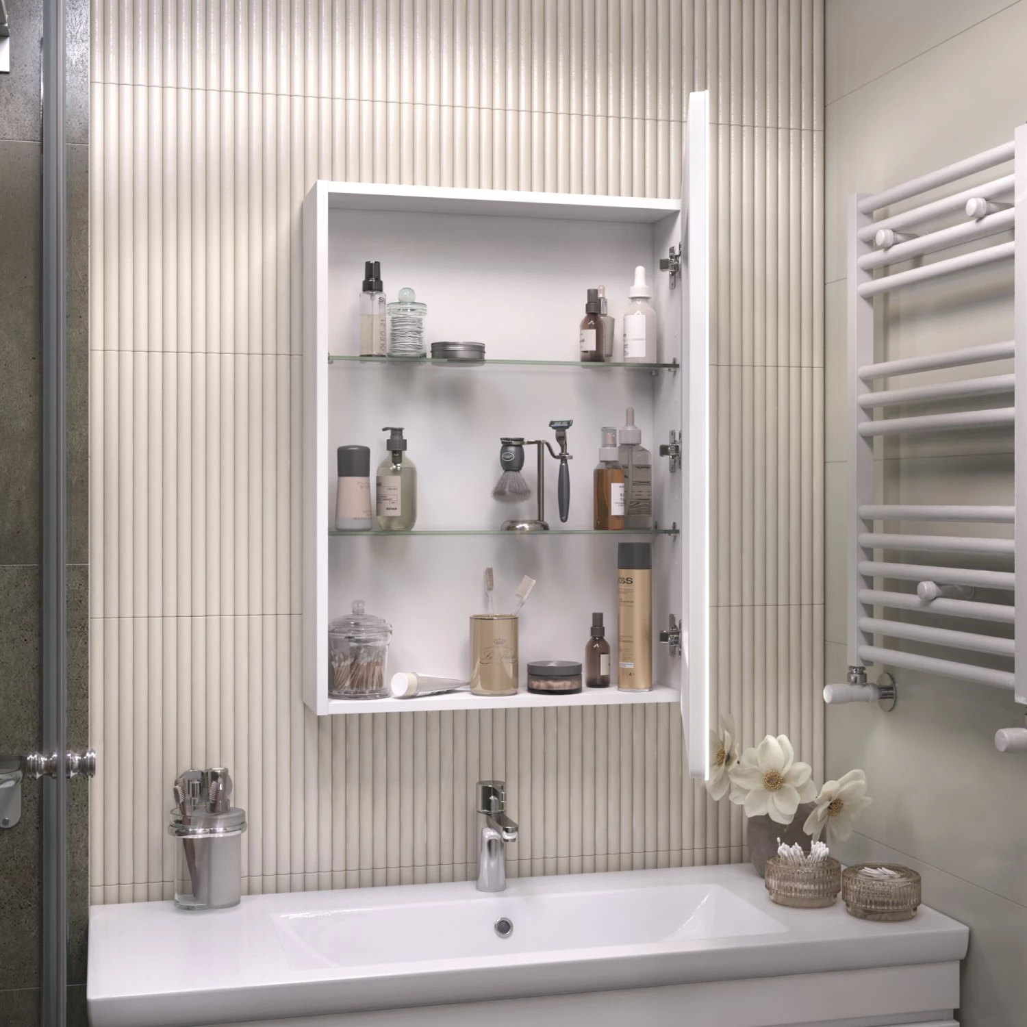 Шкаф VIGO навесной Geometry Comfort 600 с зеркалом (220) - фото 2