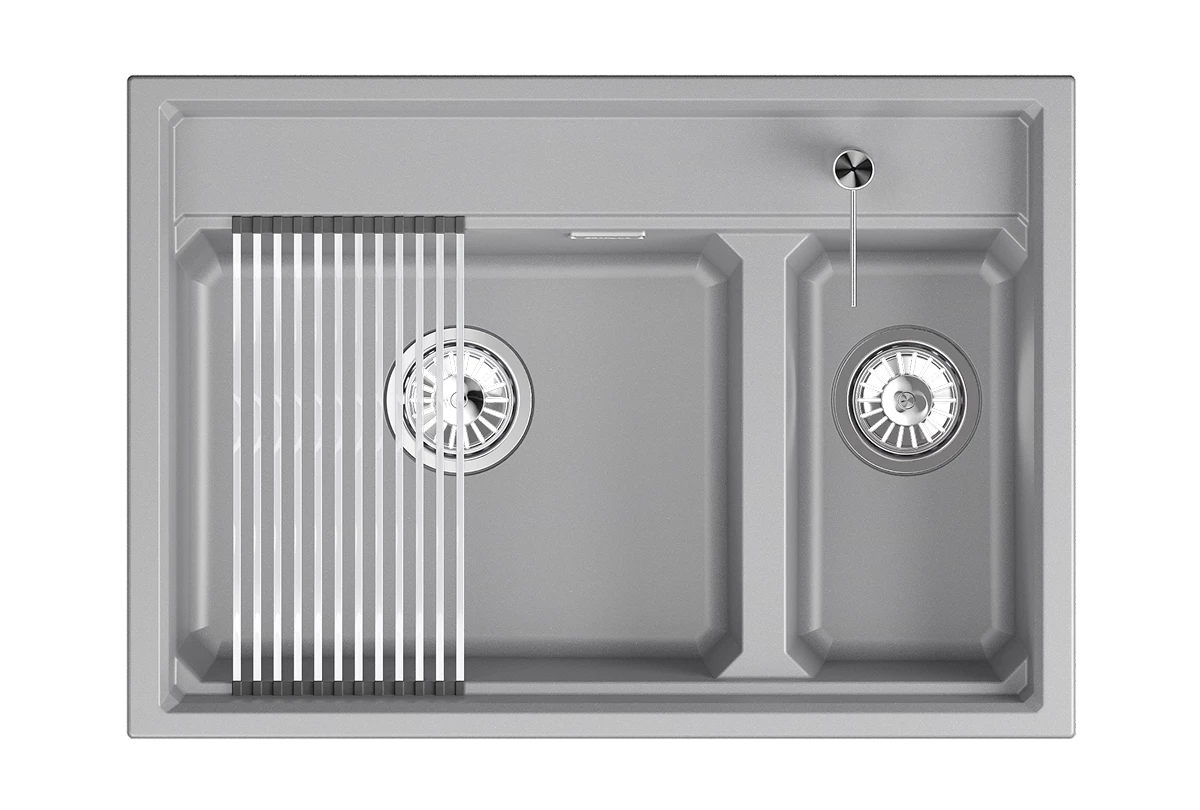 Кухонная мойка GRANULA кварц (7302i, АЛЮМИНИУМ)