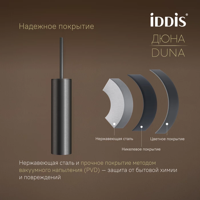 Ёршик IDDIS Дюна (Duna) нержавеющая сталь, графит матовый (DUNGM0i47) - фото 7