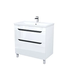 Тумба с умывальником, напольная, 80 см, белый, Ray, IDDIS, RAY80WFi95K