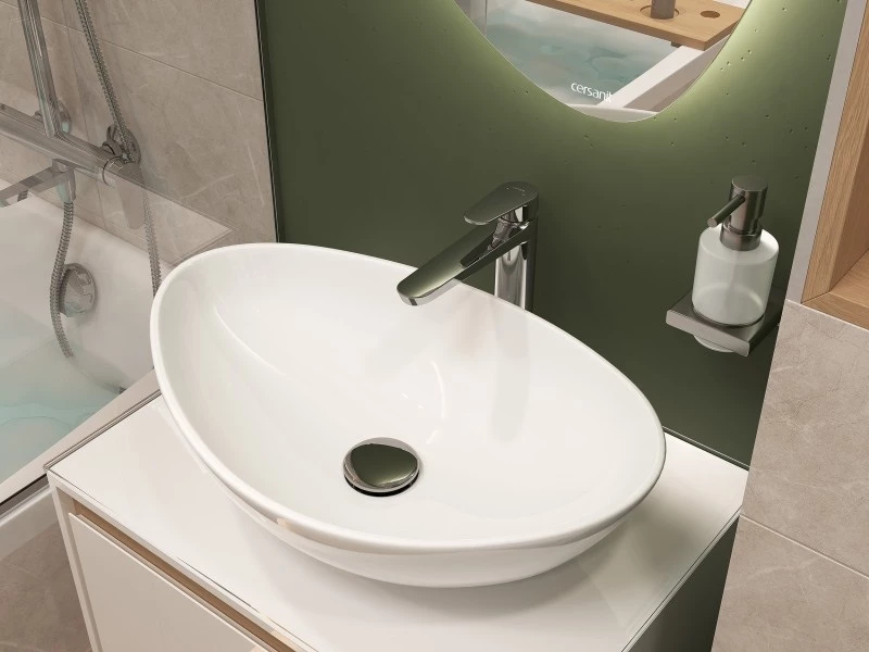 Смеситель для раковины CERSANIT LARA высокий однорычажный хром (68153) - фото 11