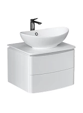 Тумба Velvex Luna 600-0-2 со столешницей навесная белый под раковину 7027A (tp.LUN.60.2Y)